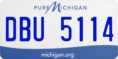 MI license plate DBU5114