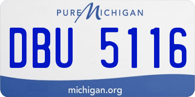 MI license plate DBU5116
