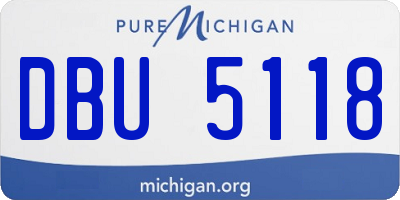 MI license plate DBU5118