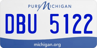MI license plate DBU5122