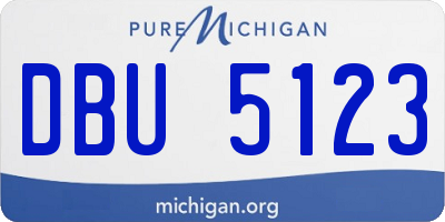 MI license plate DBU5123