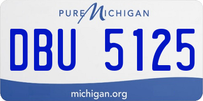MI license plate DBU5125