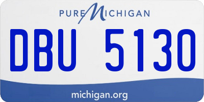 MI license plate DBU5130