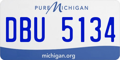 MI license plate DBU5134