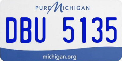 MI license plate DBU5135