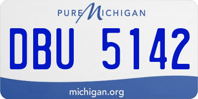 MI license plate DBU5142
