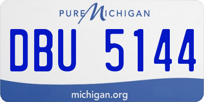MI license plate DBU5144