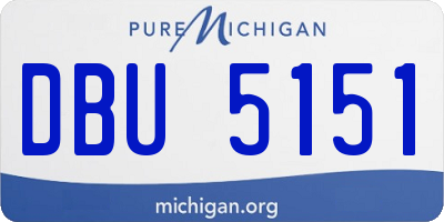 MI license plate DBU5151