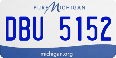MI license plate DBU5152