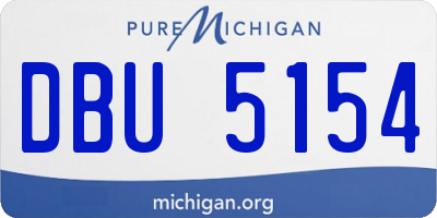MI license plate DBU5154