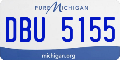 MI license plate DBU5155