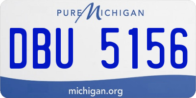 MI license plate DBU5156