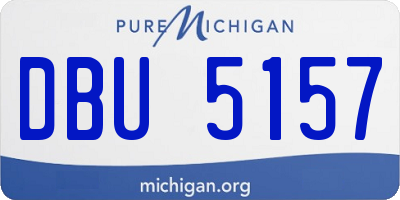 MI license plate DBU5157