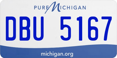 MI license plate DBU5167