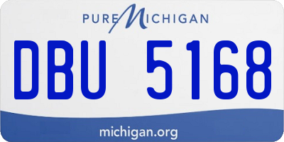 MI license plate DBU5168