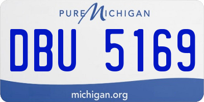 MI license plate DBU5169