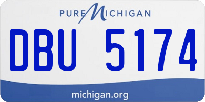 MI license plate DBU5174