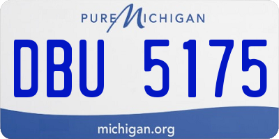 MI license plate DBU5175