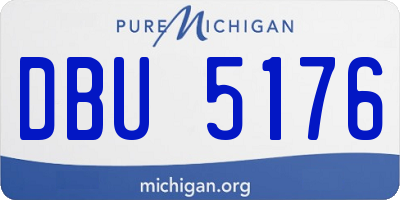 MI license plate DBU5176