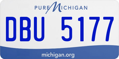MI license plate DBU5177