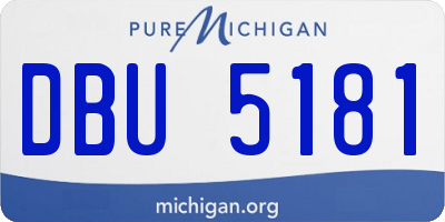 MI license plate DBU5181