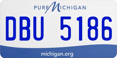 MI license plate DBU5186