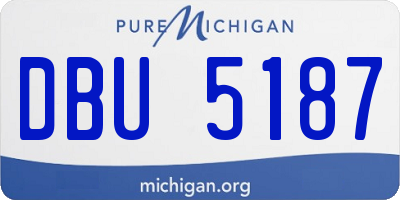 MI license plate DBU5187