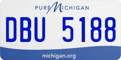 MI license plate DBU5188