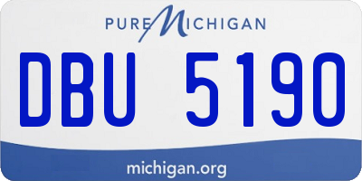 MI license plate DBU5190