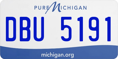 MI license plate DBU5191