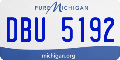 MI license plate DBU5192