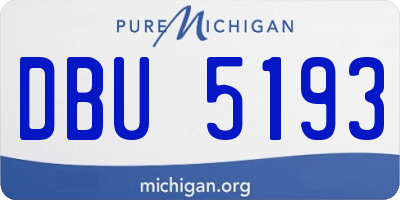 MI license plate DBU5193