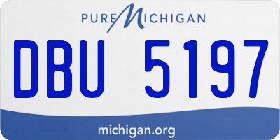 MI license plate DBU5197
