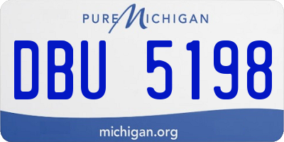 MI license plate DBU5198