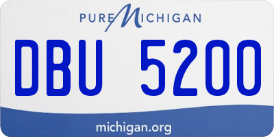 MI license plate DBU5200