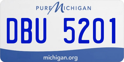 MI license plate DBU5201
