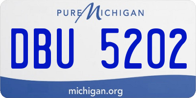 MI license plate DBU5202