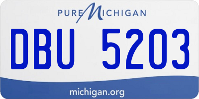 MI license plate DBU5203