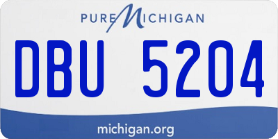 MI license plate DBU5204