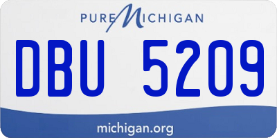 MI license plate DBU5209