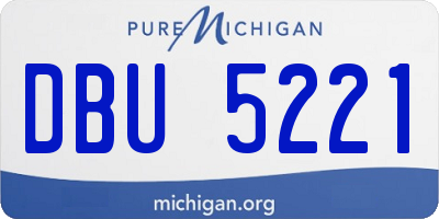 MI license plate DBU5221