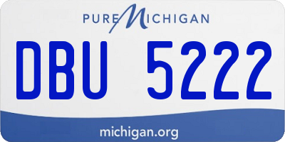 MI license plate DBU5222