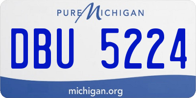 MI license plate DBU5224