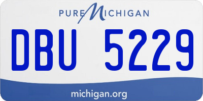 MI license plate DBU5229
