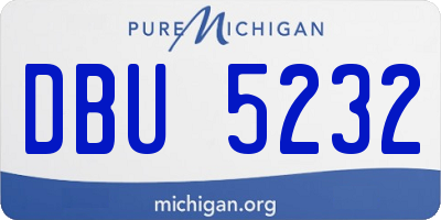 MI license plate DBU5232