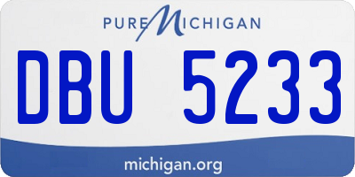MI license plate DBU5233