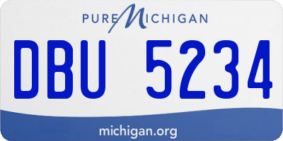 MI license plate DBU5234