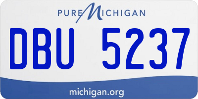 MI license plate DBU5237