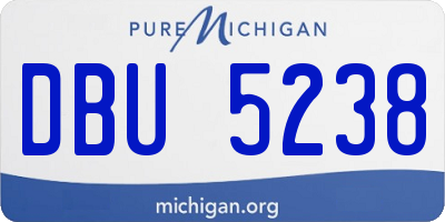 MI license plate DBU5238