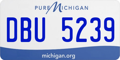 MI license plate DBU5239